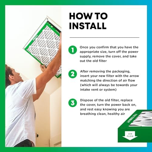 Filterbuy 22x24x1 Air Filter MERV 8 Dust Defense (4-Pack), Pleated HVAC AC Furnace Air Filters Replacement (Actual Size: 21.50 x 23.50 x 0.75 Inches)