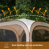 Pop Up Tent，Portable Canopy Tent with Mesh Mosquito Net, Screen House Room Canopy Shade Screen Tent 6 x 6 FT with Carry Bag for Patio, Backyard, Sports & Outdoors Activities, Beige
