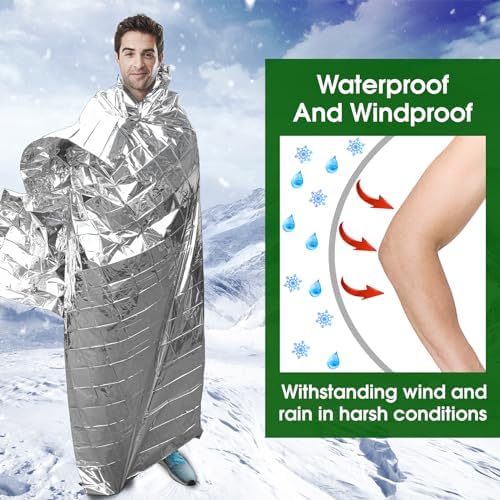 CXYARY Emergency Mylar Thermal Blanket 30 Pack, 84” x 52” Space Blankets, Emergency Thermal Blanket Space Rescue Survival Gear Camping for Outdoors, Hiking, Camping Survival