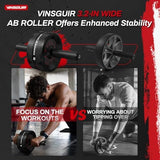 VINSGUIR Ab Roller Wheel, Abs & Core Workout Equipment for Home Gym with Knee Pad Accessories, Abdominal Wheel for Full-body Strength Training