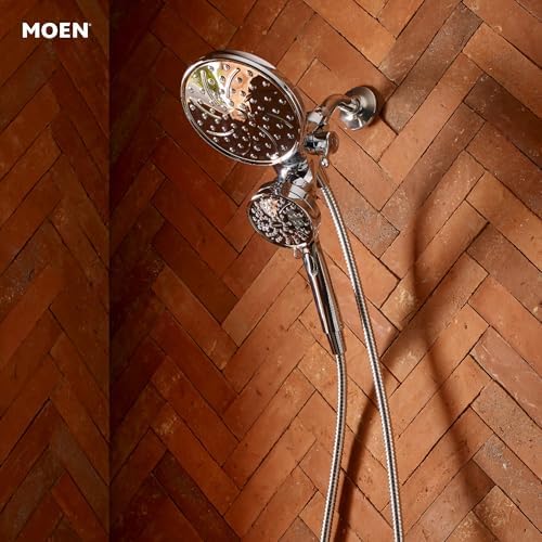 Moen Engage Chrome Magnetix 2-in-1 Combo Rain Showerhead with Detachable Handheld Shower Spray, Featuring Magnetic Docking System, 26009