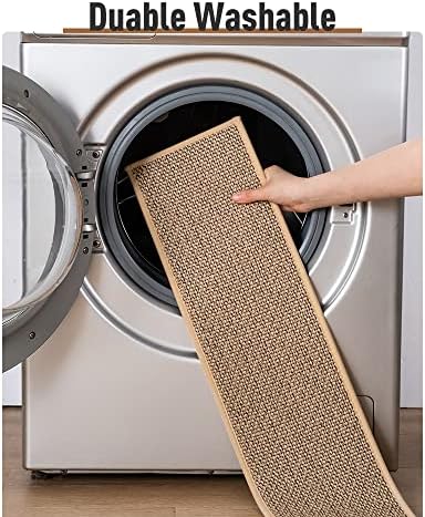 PADOOR Non Slip Stair-Treads,Rubber Backing Stair-Runners for Wooden Steps,15PCS Residue Free Carpet Stair Treads for Kids and Dogs 8"x30" Beige