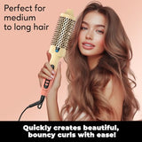 Farery 1.77-Inch Thermal Brush - Ceramic Ionic Heated Round Brush for 90's Full-Bodied Style, Volumizing, Smooth Hair & Natural Curls, Dual MCH Heating, Digital Display, 9 Temperature, Dual Voltage