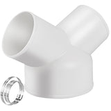 Enenes Duct Splitter Reducer, 3 Way Duct Connector for Exhaust Fan Dryer Vent Hose 6 Inch to 4 Inch to 4 Inch Dia Come With 3 Pieces Stainless Steel Hose Clamps (6 Inch-4 inch - 4 Inch)