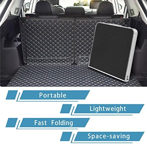 CampLand Outdoor Folding Table Aluminum Lightweight Height Adjustable with Storage Organizer for BBQ, Party, Camping