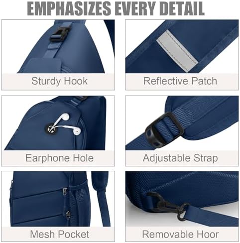 Crossbody Bags for Women Men Trendy Sling Bag Bakpack Casual Chest Bag with Convertible Shoulder Strap