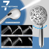 6-Mode High Pressure Handheld Shower Head with Power Wash, HOPOPRO High Flow Hand Held Showerhead Set with Built-in Power Spray to Clean Tub Tile Pets Bathroom Flooring