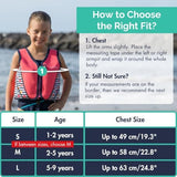 Limmys Premium Kids Swim Vest - Toddler Swim Jacket and Buoyancy Swimming Aid - Modern Design Swimming Vest for Boys, Girls and Babies - Drawstring Bag Included