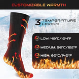 Rechargeable Heated Socks Men Women - Washable Battery Operated Foot Warmer for Ski Hunting - Electric Winter Heating Socks for Work Boot Toe Sleep Bed Indoor Outdoor Sports Walking Research
