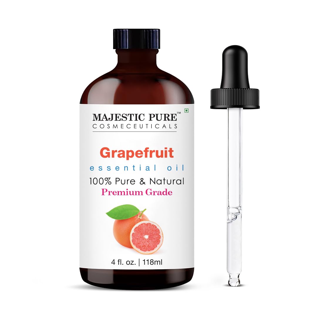 MAJESTIC PURE Grapefruit Essential Oil | 100% Pure and Natural Grapefruit Oil | Premium Grade Essential Oils for Hair Care, Home Diffusers, Skin, Aromatherapy, Massage and Humidifiers | 4 Fl Oz