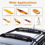 Golkcurx Universal Soft Roof Rack Pads for Kayak,Surfboard, SUP, Canoe, Snowboard with15FT Tie-Down Straps*2 and Storage Bag*1 (Black)