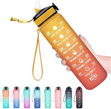 Hyeta 32 oz Water Bottles with Times to Drink and Straw, Motivational Water Bottle with Time Marker, Leakproof, Drinking Sports Water Bottle for Fitness, Gym and Outdoor