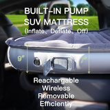 SUV Air Mattress with Wireless Removable 3-in-1 Built-in Pump & Mattress 'Wings' | 7-inch Height Car Mattress for Mid/Large SUVs, Trucks, Minivans, Supports 660lbs – Ideal for Road Trips & Camping