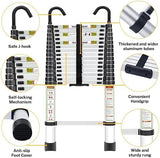Telescopic Ladder, 20.34FT Aluminum Telescoping Ladder with Stable Hook and Non-Slip Feet, RIKADE Portable Extension Ladder for Household and Outdoor Working, 330lb Capacity