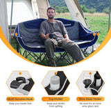 KingCamp Double Camping Chair, Oversized Heavy Duty Loveseat for Adults Portable Folding XL 2 Person Couch Padded Comfortable Two Seat with Cup Holder for Outdoor Lawn Backyard