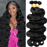 12A Human Hair Bundles Body Wave Bundles Human Hair 18 20 22 Inch 100% Unprocessed Brazilian Virgin Hair Body Wave 3 Bundles Deals Real Human Hair Extensions For Black Women Natural Black