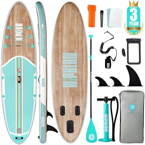 Niphean Inflatable Stand Up Paddle Board with SUP Accessories, Anti-Slip EVA Deck, 10’6’’ Inflatable Paddle Boards for Adults & Youth of All Skill Levels