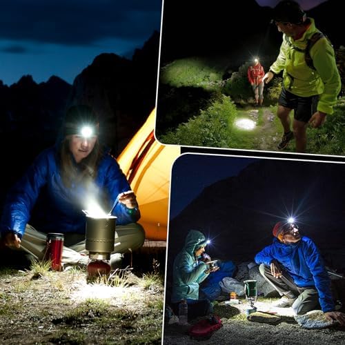 LED Headlamp Rechargeable 2Pack, 3000 Lumens Bright Head Lamp Βattery Include, 90° Adjustable Head Lights for Forehead with 3 Modes, Long Runtime & Waterproof Headlamps for Adults Camping Hiking