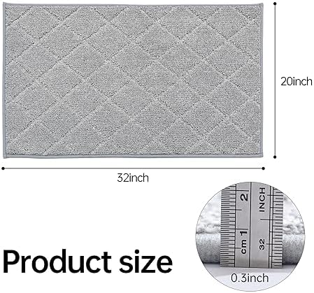COSY HOMEER Edging Stair Treads Non-Slip Corner Indoor Stair Runners for Wooden Steps,Landing Slip Resistant Stair Rugs for Kids and Dogs, 100% Polyester TPE Backing,Grey,20"X32"