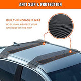 MeeFar Universal Car Soft Roof Rack Pads Luggage Carrier System for Kayak Surfboard SUP Canoe Include 2 Heavy Duty Tie Down Straps, 2 Tie Down Rope, 2 Quick Loop Strap and Storage Bag