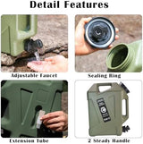 5 Gallon Water Jug with Spigot, BPA Free Leak-Proof Camping Water Container, Portable Emergency Water Storage for Outdoor Hiking, Camping, Home Use, Camping Essentials