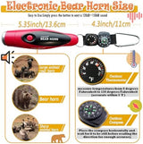 120dB Electronic Air Horn with Compass & Thermometer- Bear Horn to Scare Bears - Self Defense for Hiking