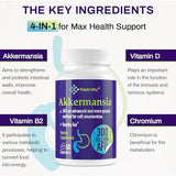 300 Billion AFU Akkermansia Muciniphila - A Live Probiotics for Women Men, for GLP-1, Probiotics for Digestive, Gut, Immune & Overall Health, Enhances Gut Digestive Lining function, 60 Capsules
