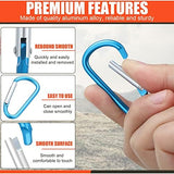 Shimeyao 180 Pcs 1.8" Small Aluminum Clip Keychain Buckle Clip Bulk Mini Aluminum D Ring Shape Small Lock Spring Snap Hook