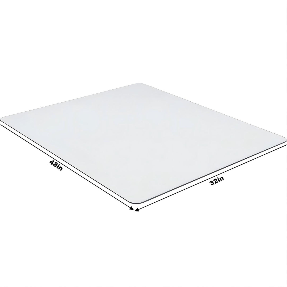 Tcyzest Tempered Glass Chair Mat 48" x 32",1/5" Thick for Office Desk,Rolling Chair Mat for Carpet, Odorless, Easy to Clean with 4 Non-Slip Pads for Carpet & Hardwood Floors