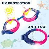 Keary Kids Swim Goggles for Toddler Kids Youth(3-12),Anti-Fog Waterproof Anti-UV Clear Vision Water Pool Goggles