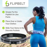FlipBelt Classic Running Belt, Running Fanny Pack for Women and Men, USA Company
