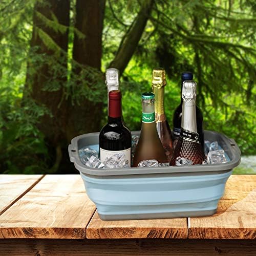 2 Pack Collapsible Sink with 2.25 Gal / 8.5L Each, Foldable Dish Tub for Washing Dishes, Camping, Hiking and Home, Portable Washing Basin