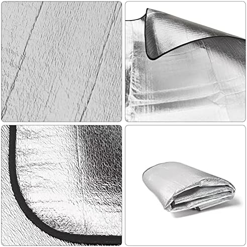 Wind Tour Outdoor Double-Sided Moisture-Proof Aluminum Foil Foam Pad Waterproof and Insulating Foil Mat Picnic Mat Camping Mat for Beach Tent and Camping