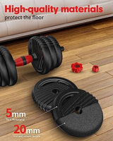 Adjustable Dumbbells, 10/25/35/55/70/90lbs Free Weight Set with Connector, 4 in1 Dumbbells Set Used as Barbell, Kettlebells, Push up Stand, Fitness Exercises for Home Gym Suitable Men/Women