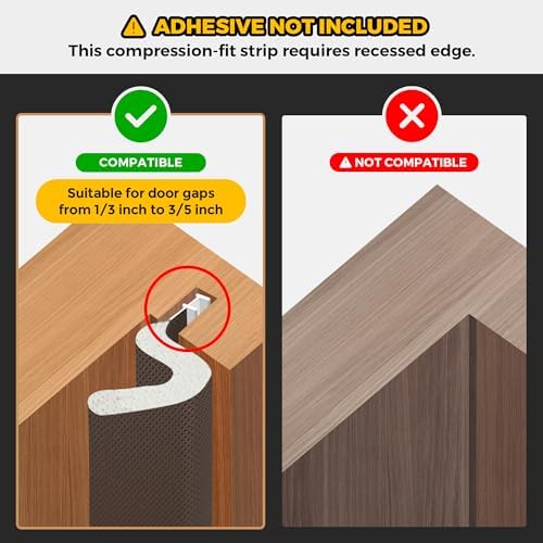 Weather Stripping Door Seal Strip - Soundproof Q-Shaped Foam for Exterior Door Frame, Large Gap Seal, Noise Cancelling, Easy to Install (Brown, 26FT)