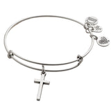 Alex and Ani Cross Charm Bangle - Adjustable Bracelet for Women, Ideal Gift Jewelry, Nickel-Free, Express Faith & Love, Bangle Bracelets for Women (Silver)