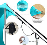 Beach Shade Windproof Design, Sun Shelter UPF50+ Portable Family Canopy Tent with 8 Sandbag Anchors 10x10 FT 4 Poles Pop Up Outdoor Shelter for Beach, Camping, Fishing, Backyard and Picnics