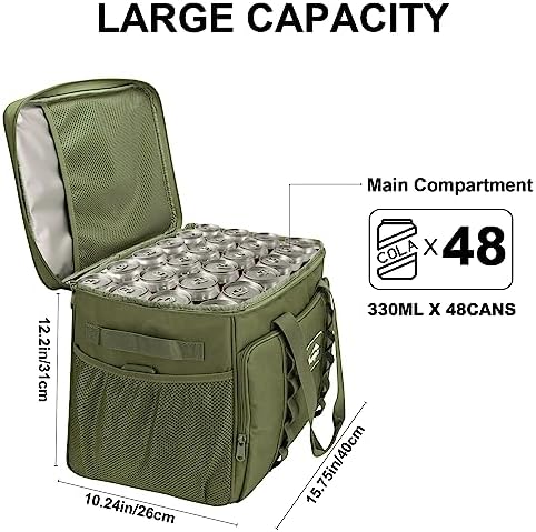 Cooler Bag 48-Can Insulated Leakproof Soft Cooler Large Collapsible Portable Travel Cooler Bags 32L for Picnic, Waterproof Soft Ice Chest for Camping, Beach, Fishing, Outdoor - 32 Quart