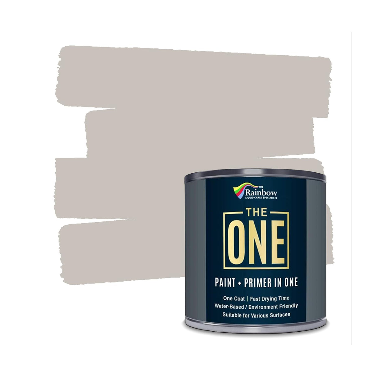 THE ONE All-In-One Paint & Primer - Soft Taupe Matte, 33.8 Fl Oz/1 L | 1 Coat Formula | Easy Indoor & Outdoor Decorating for Home & Garden Walls, Floors & Furniture | Water-Based & Low VOC