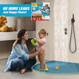 Shower Threshold Water Dam Barrier 67" - Transparent Collapsible Shower Water Blocker - Guard for Walk in Shower - Water Guard Stopper for Floor - Shower Door Water Blocker by Hippo Dam