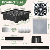 Gutter Downspout Extensions Big Kit, Catch Basin + 2pcs Pipes, Low Profile Downspout Extender - Each Flexible Pipe is 8.2ft - can be Connected into a Whole. Protect Foundation.(Black)