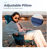 LET'S CAMP Backpack Beach Chair Set of 2, 4-Position Classic Lay Flat, Pillow and Padded Shoulder Straps, Storage Pouch and Towel Bar, Support 250LBS, Wave