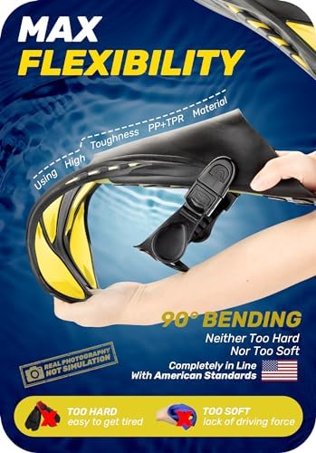 CAPAS Snorkel Fins, Swim Fins Travel Size Short Adjustable for Snorkeling Diving Adult Men Women Kids Open Heel Swimming Flippers