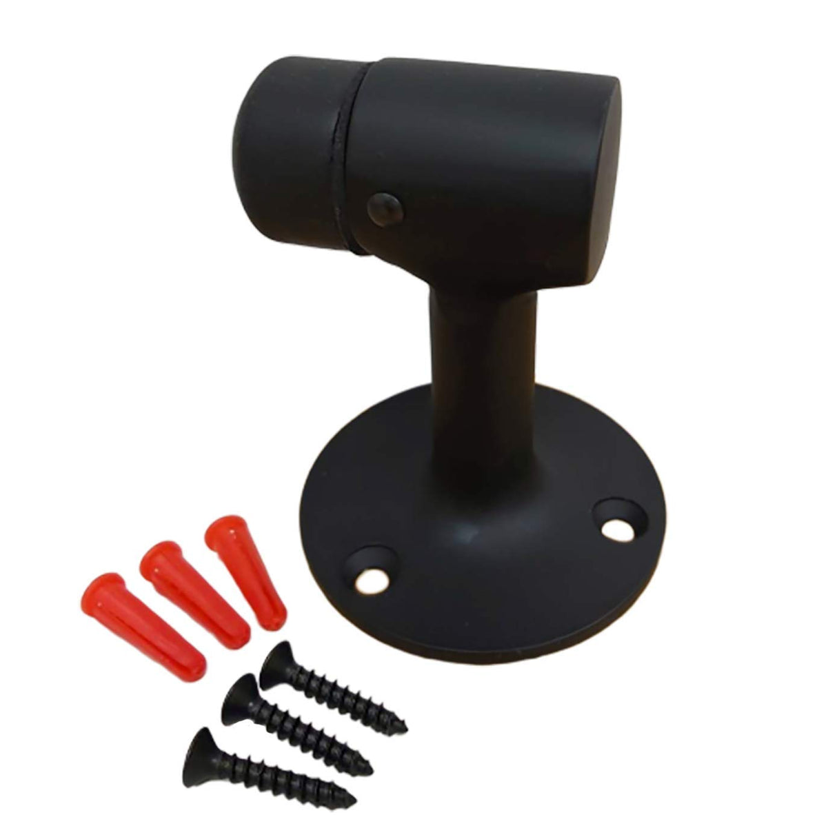 QCAA Solid Brass Door Stop, 3", Matte Black, 1 Pack