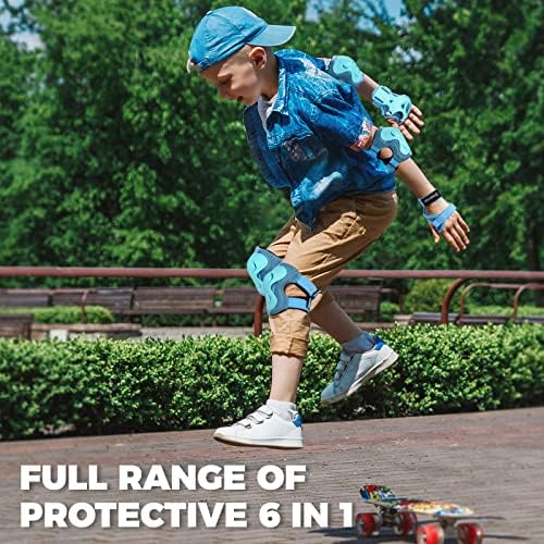 BOSONER Kids/Youth Knee Pad Elbow Pads Guards Protective Gear Set for Roller Skates Cycling BMX Bike Skateboard Inline Skatings Scooter Riding Sports