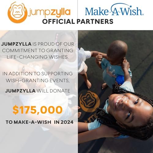 JUMPZYLLA Trampoline Outdoor 8FT 10FT 12FT 14FT 15FT 16FT with Enclosure and Ladder, ASTM Approved Recreational Trampoline for Kids and Adults, Anti-Rust Coated Frame