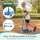 Gotrax KS1 Kids Kick Scooter, LED Lighted Wheels and 3 Adjustable Height Handlebars, Lean-to-Steer & Widen Anti-Slip Deck, 3 Wheel Scooter for Boys & Girls Ages 2-8 and up to 100 Lbs