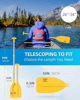OCEANBROAD Telescoping Emergency Paddle 21''-42''/26''-54'' Aluminium Shaft for Kayaing Boating Canoeing River Tubing