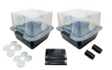 Grower's Select 28Q Cube Mushroom Monotub Fruiting Chambers with Filter Disks and Liners (2 Pack)