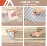 COSY HOMEER Soft Stair Treads Non-Slip Carpet Mat 28inX9in Indoor Stair Runners for Wooden Steps,Stair Rugs for Kids and Dogs, 100% Polyester TPE Backing 4pcs,Beige,Square